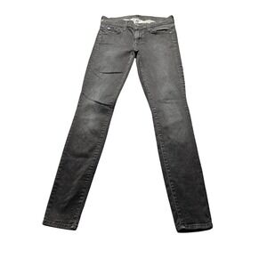 7 For All Mankind Gwenevere Skinny Jeans Womens 28 Gray Denim Stretch JU00416605